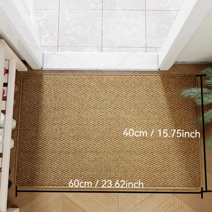 Faux Jute Doormat, Non Slip Woven Look Entrance Rug for Front Door, Hallway and Covered Porch, 3 Sizes
