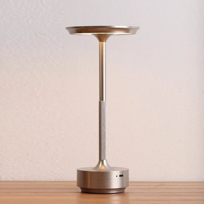 Rechargeable Touch Desk Lamp, Cordless Dimmable LED Table Light with USB C Charging, Aluminum Mushroom Shade
