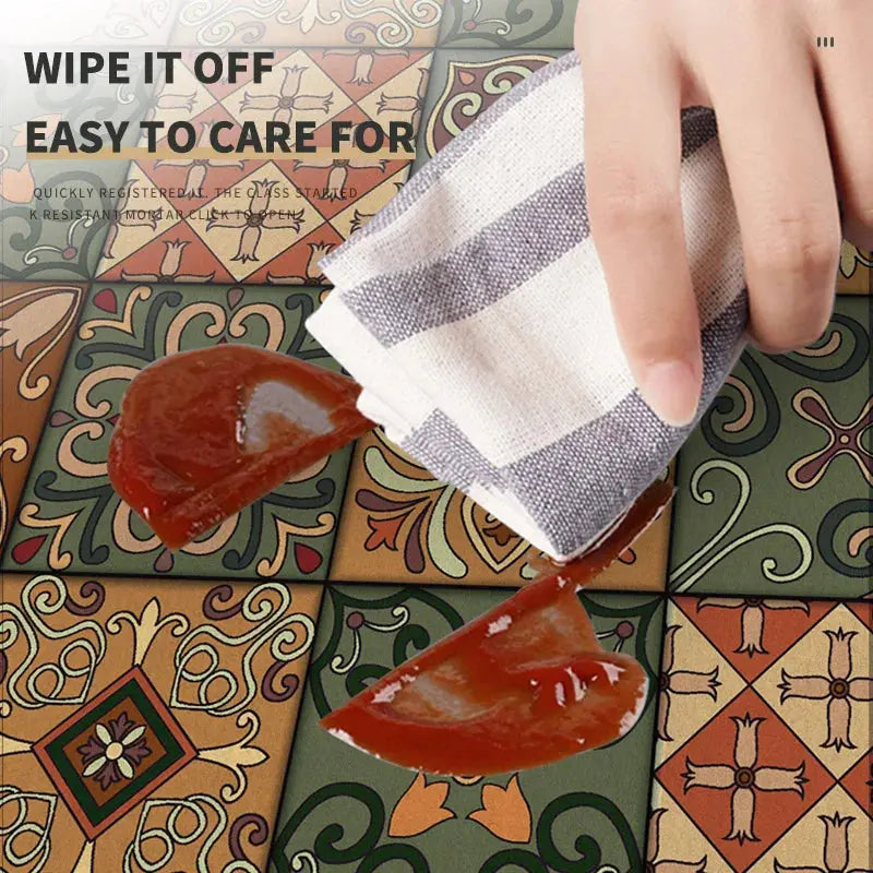 Absorbent Coffee Bar Mat, Quick Dry Dish Drying Pad for Kitchen Counter, Non Slip Retro Design