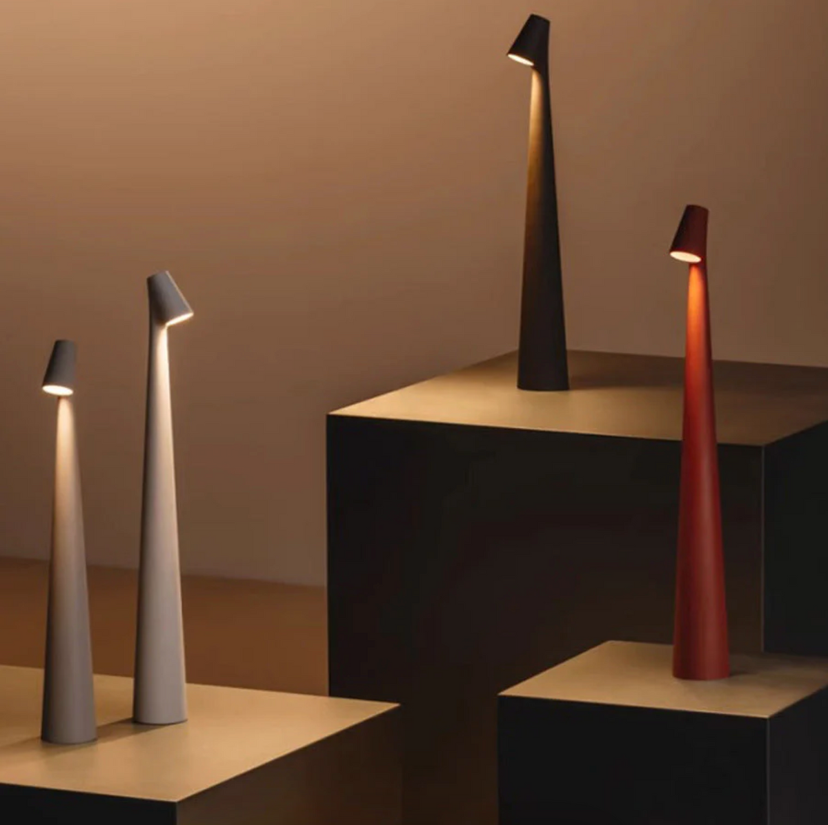 Cordless Table Lamp, Rechargeable LED Touch Lamp, Minimalist Aluminum Bedside Light