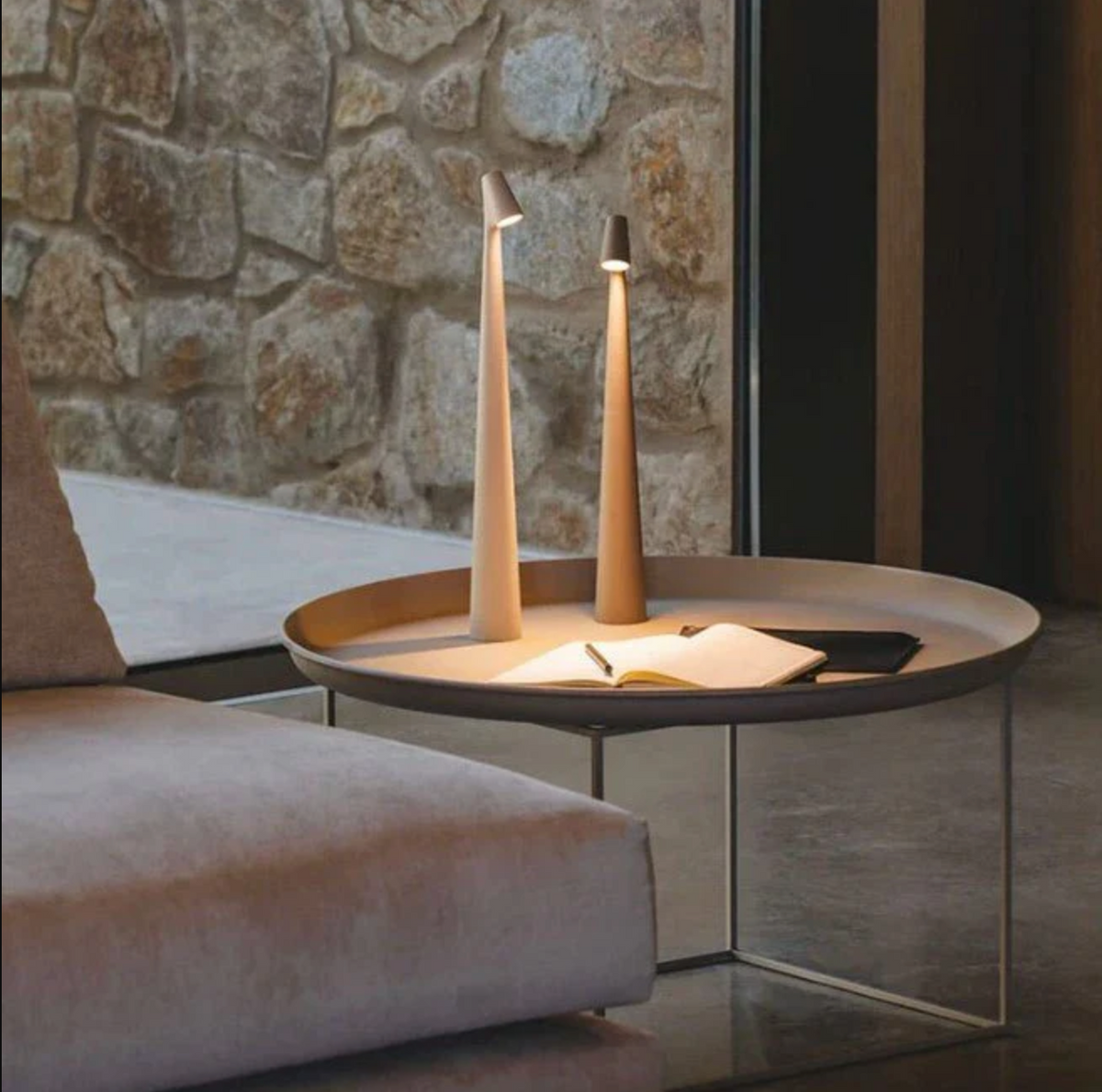 Cordless Table Lamp, Rechargeable LED Touch Lamp, Minimalist Aluminum Bedside Light