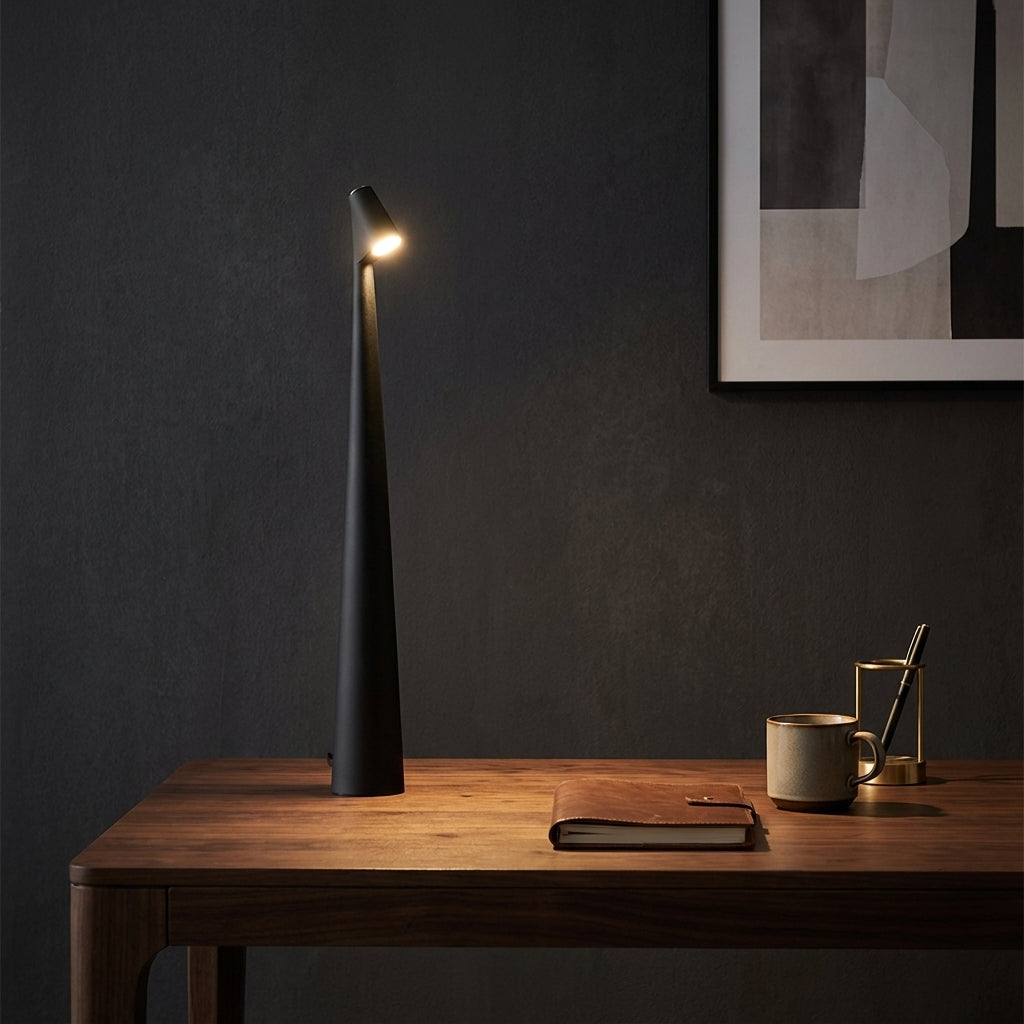 Cordless Table Lamp, Rechargeable LED Touch Lamp, Minimalist Aluminum Bedside Light