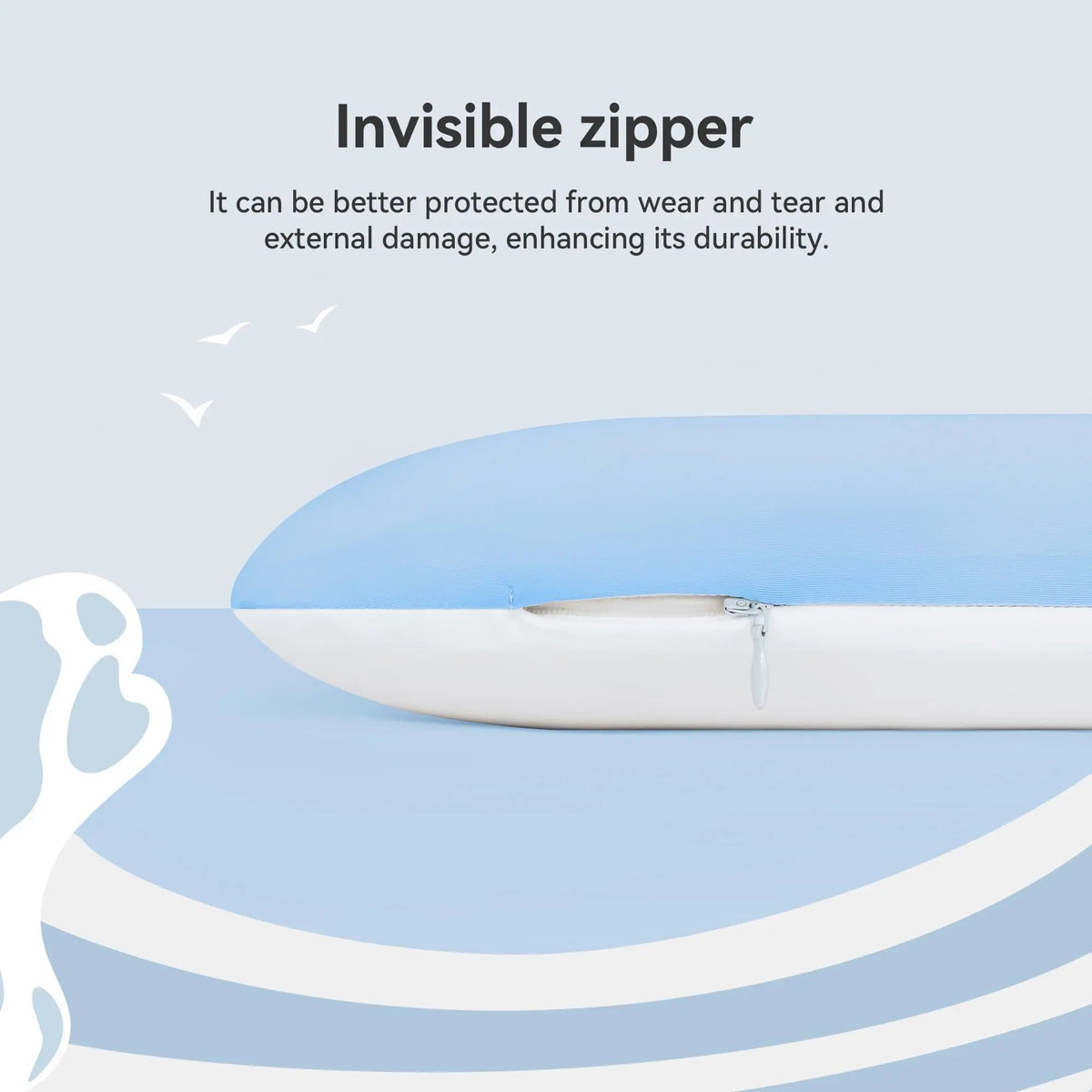 Thin Memory Foam Pillow for Stomach and Back Sleepers, Low Profile Flat Bed Pillow with Bamboo Cover