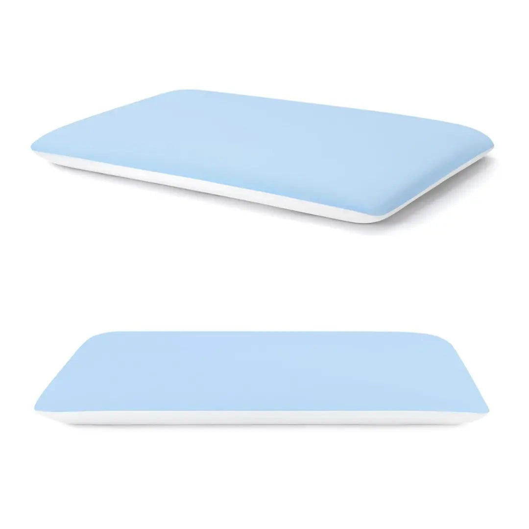 Thin Memory Foam Pillow for Stomach and Back Sleepers, Low Profile Flat Bed Pillow with Bamboo Cover