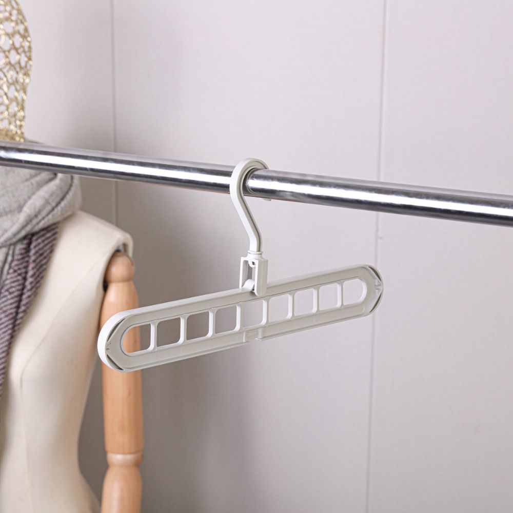 Two Way Swivel Hanger Organizer, Space Saving Closet Hanger That Holds Up to 9 Hangers Vertically