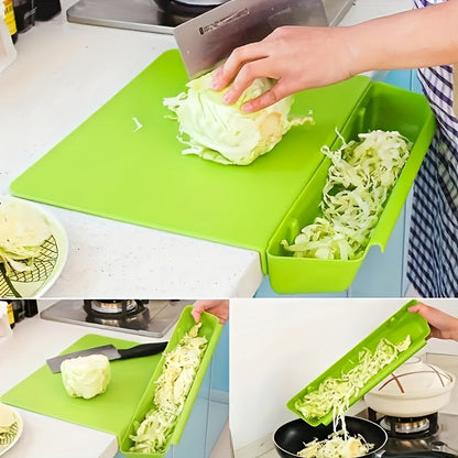 2 in 1 Chopping Board with Detachable Storage Container, Plastic Cutting Board for Kitchen and Camping