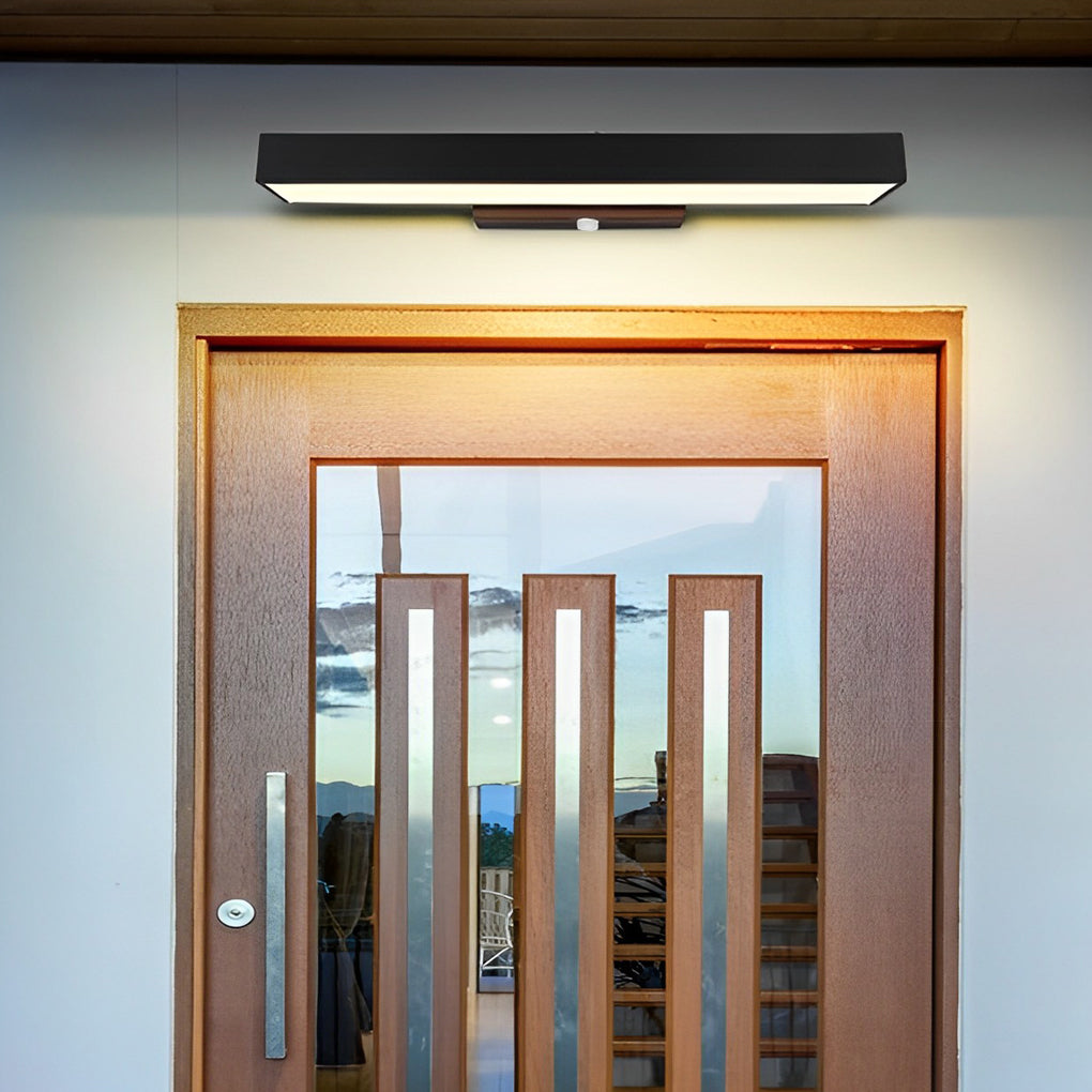 Outdoor LED Linear Wall Light, Black Stainless Steel, IP65, Optional Motion Sensor