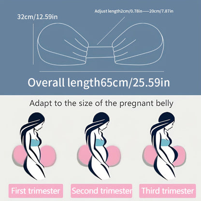 Adjustable Pregnancy Pillow, Ergonomic Maternity Support for Back and Belly with Removable Washable Cover