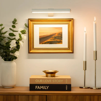 Cordless Picture Light with Remote, Rechargeable LED Art Light, Dimmable 3 Color