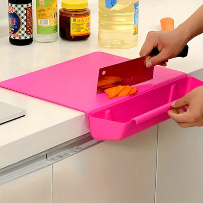 2 in 1 Chopping Board with Detachable Storage Container, Plastic Cutting Board for Kitchen and Camping