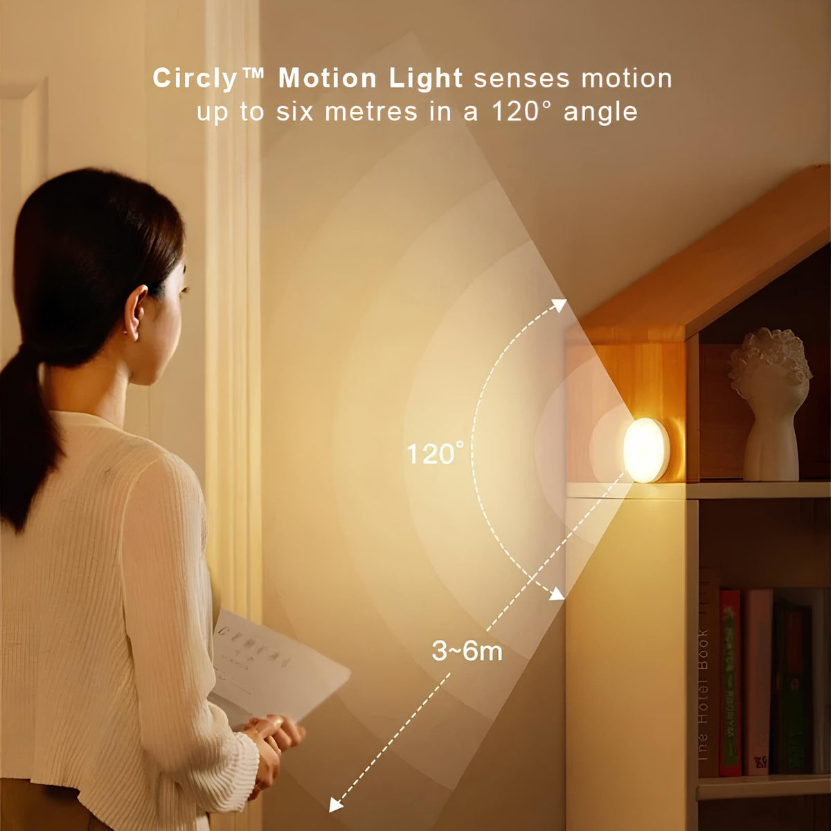 Circle Motion Sensor Night Light, Wireless LED Puck Light for Stairs, Closets and Hallways