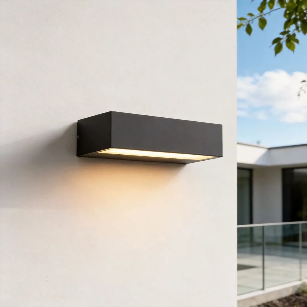 Modern Exterior Porch Light Fixture, Black LED Linear Wall Washer, IP65 Waterproof