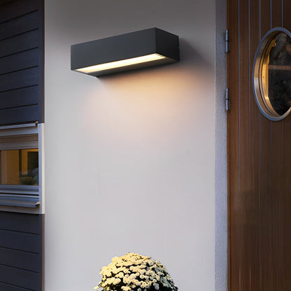 Modern Exterior Porch Light Fixture, Black LED Linear Wall Washer, IP65 Waterproof
