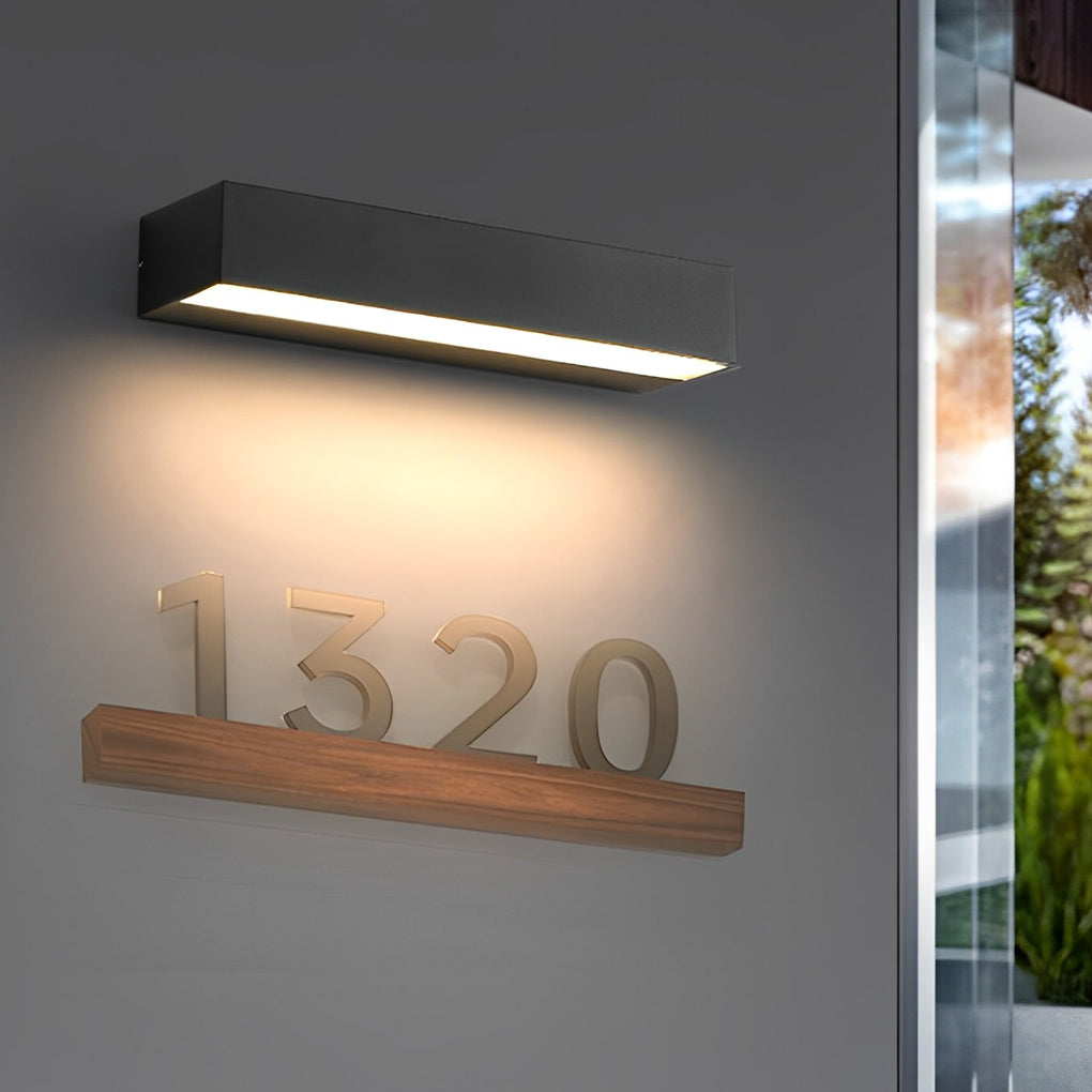 Modern Exterior Porch Light Fixture, Black LED Linear Wall Washer, IP65 Waterproof