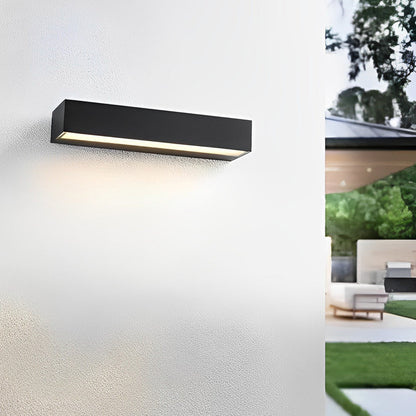 Modern Exterior Porch Light Fixture, Black LED Linear Wall Washer, IP65 Waterproof