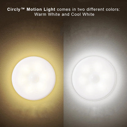 Circle Motion Sensor Night Light, Wireless LED Puck Light for Stairs, Closets and Hallways