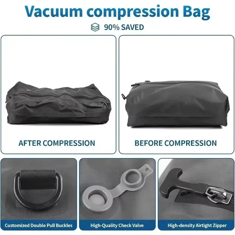 17L Vacuum Compression Bag with Air Pump Reusable Travel Clothing Storage Bag Compression Luggage Bag