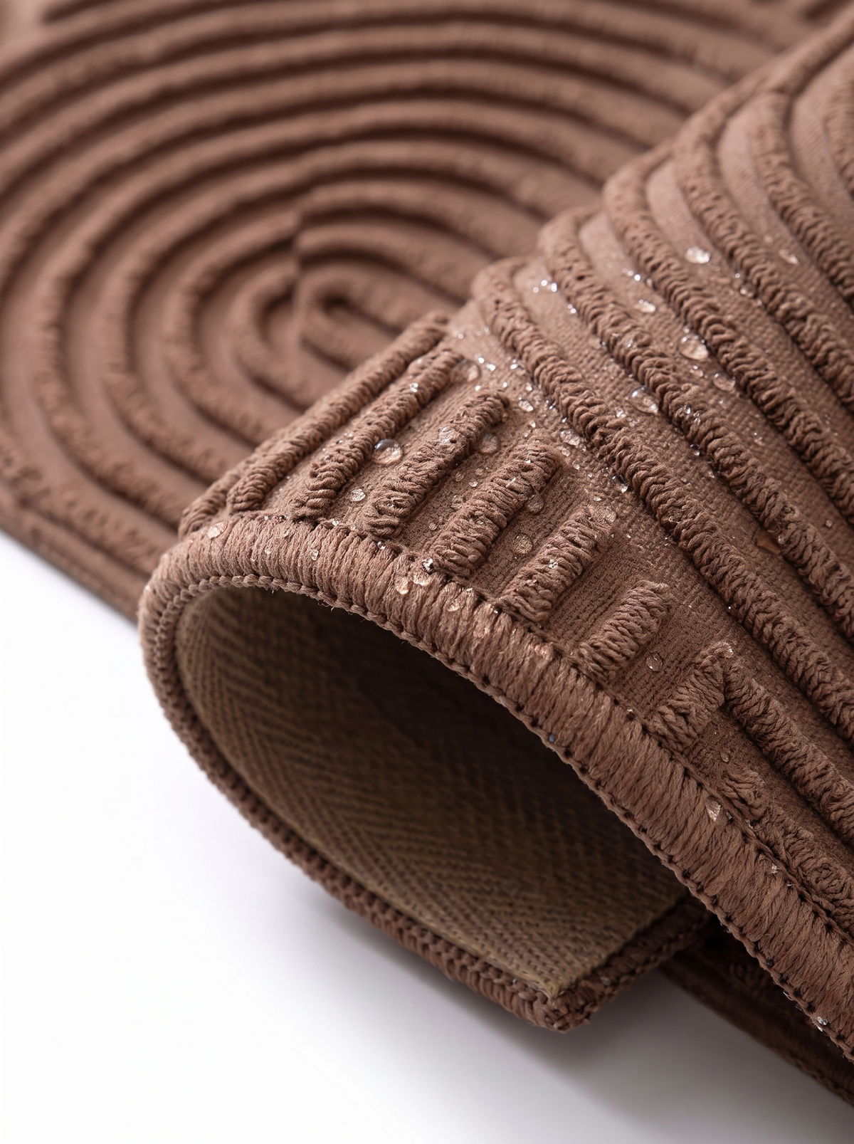 Close view of the door mat bound edge and profile