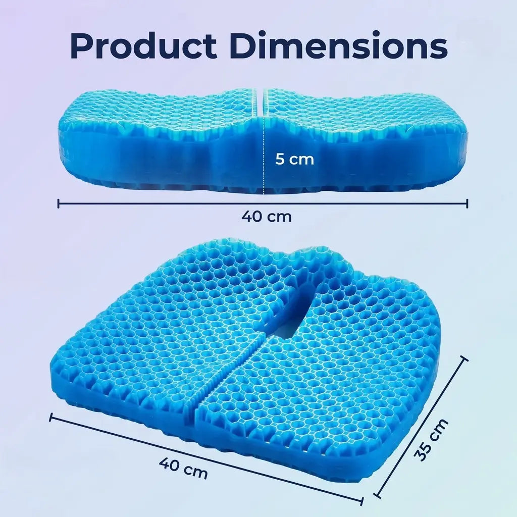 Honeycomb Gel Seat Cushion, Cooling Silicone Chair Pad with Washable Cover, 16 x 13 in