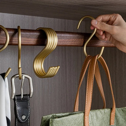 S Shaped Hooks 5 Pack, Matte Metal S Hooks for Hanging Clothes, Bags, Cookware and Tools