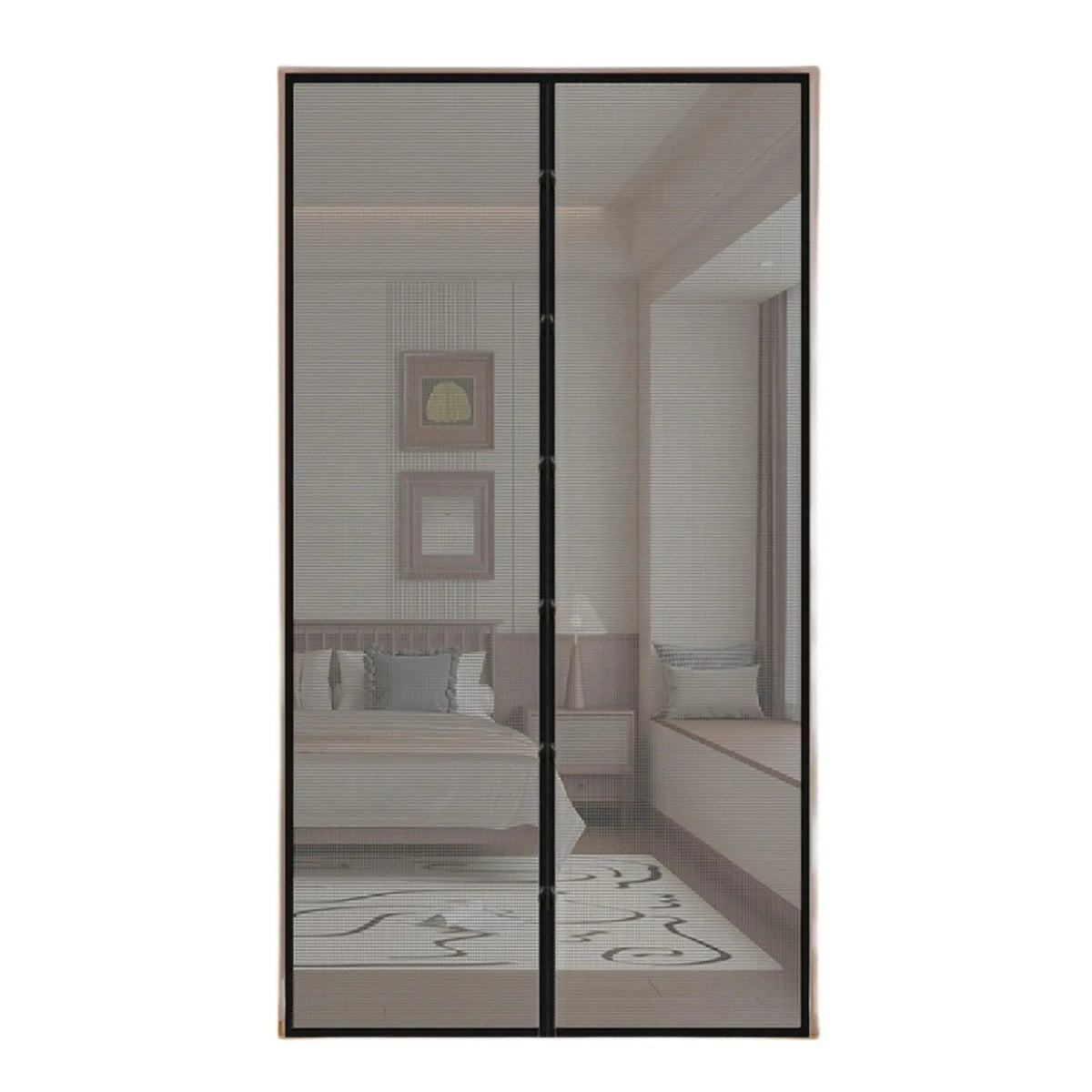 Magnetic Screen Door for Patio and Entry Doors, Self Closing Fiberglass Mesh Mosquito Curtain