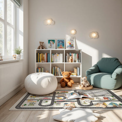 Parking Lot Play Mat Rug for Kids, Non Slip Car Play Rug for Playroom, Bedroom and Reading Corner