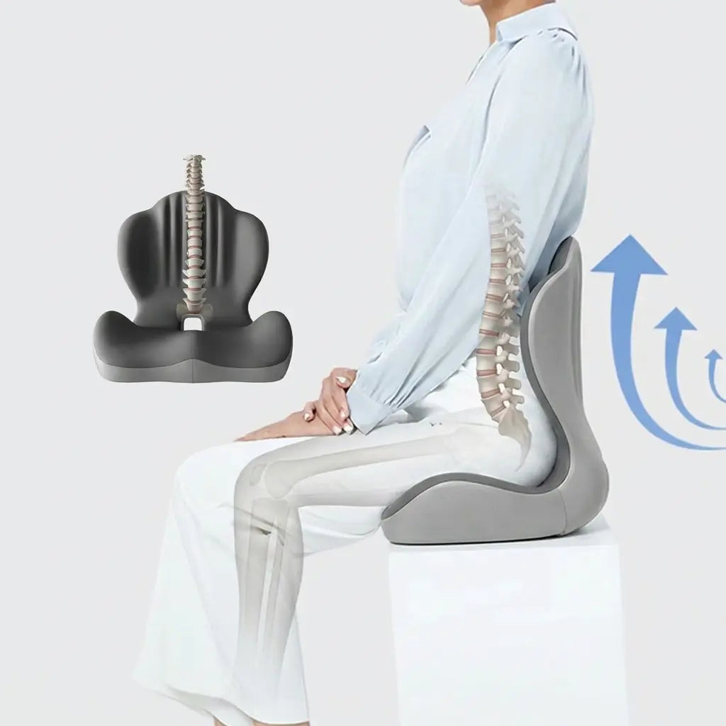 Memory Foam Seat Cushion with Back Support, Ergonomic Office and Car Chair Cushion