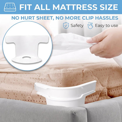 Bed Sheet Holder Straps, 4 Pack Adjustable Elastic Sheet Grippers for Fitted Sheets