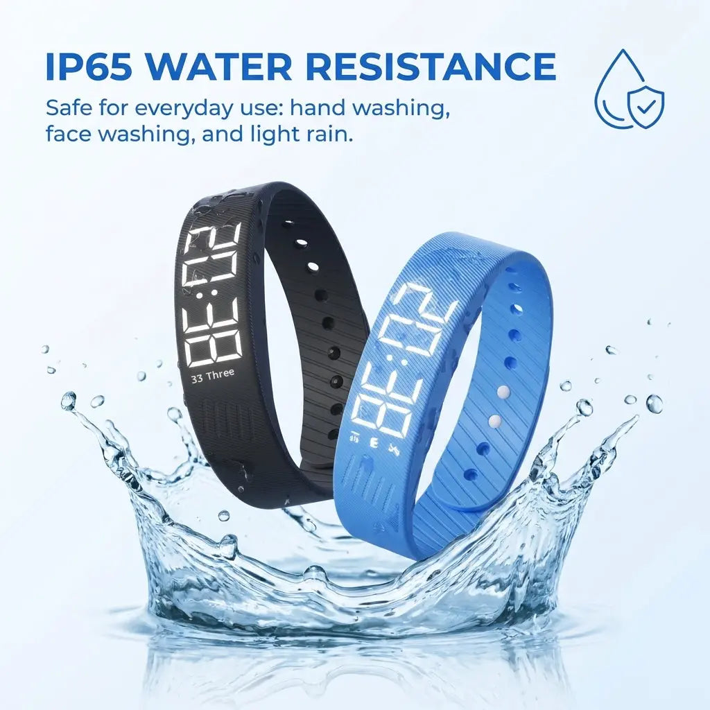 Vibrating Alarm Watch, Silent LED Digital Wrist Alarm with Pedometer and Silicone Strap