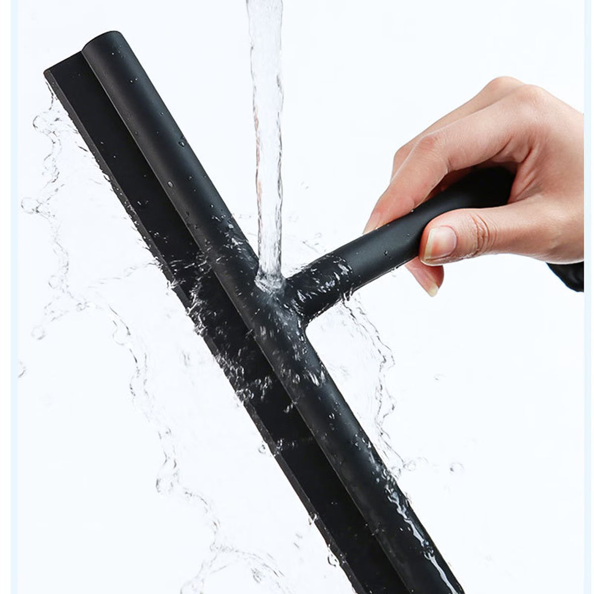 Modern Shower Squeegee with Silicone Blade, Bathroom Glass Door Wiper for Mirrors, Tiles and Windows