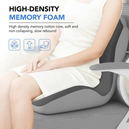 Memory Foam Seat Cushion with Back Support, Ergonomic Office and Car Chair Cushion