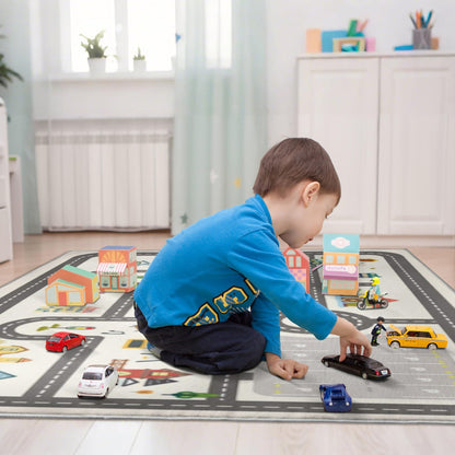Parking Lot Play Mat Rug for Kids, Non Slip Car Play Rug for Playroom, Bedroom and Reading Corner