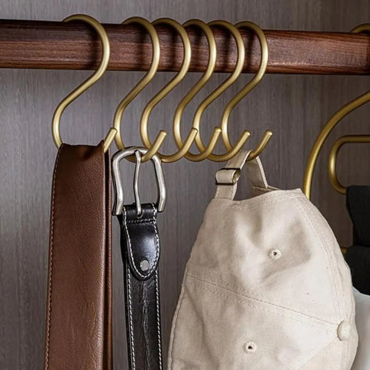 S Shaped Hooks 5 Pack, Matte Metal S Hooks for Hanging Clothes, Bags, Cookware and Tools