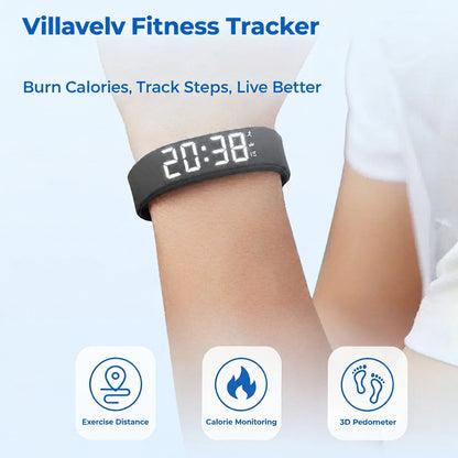 Vibrating Alarm Watch, Silent LED Digital Wrist Alarm with Pedometer and Silicone Strap