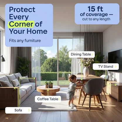 Edge Guard Strip for Baby Proofing, 79 in Soft Corner Protector for Tables, Desks and Furniture