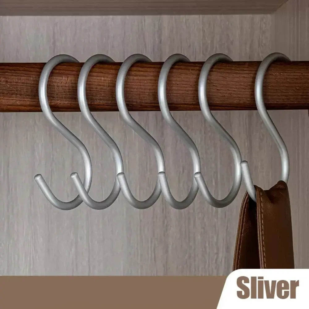 S Shaped Hooks 5 Pack, Matte Metal S Hooks for Hanging Clothes, Bags, Cookware and Tools
