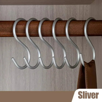 S Shaped Hooks 5 Pack, Matte Metal S Hooks for Hanging Clothes, Bags, Cookware and Tools