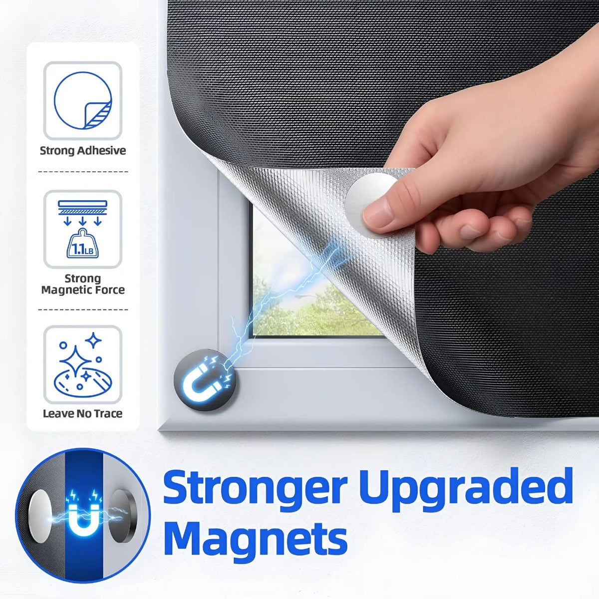 Magnetic Blackout Window Shade, DIY Blackout Curtain for Bedroom and Sleep