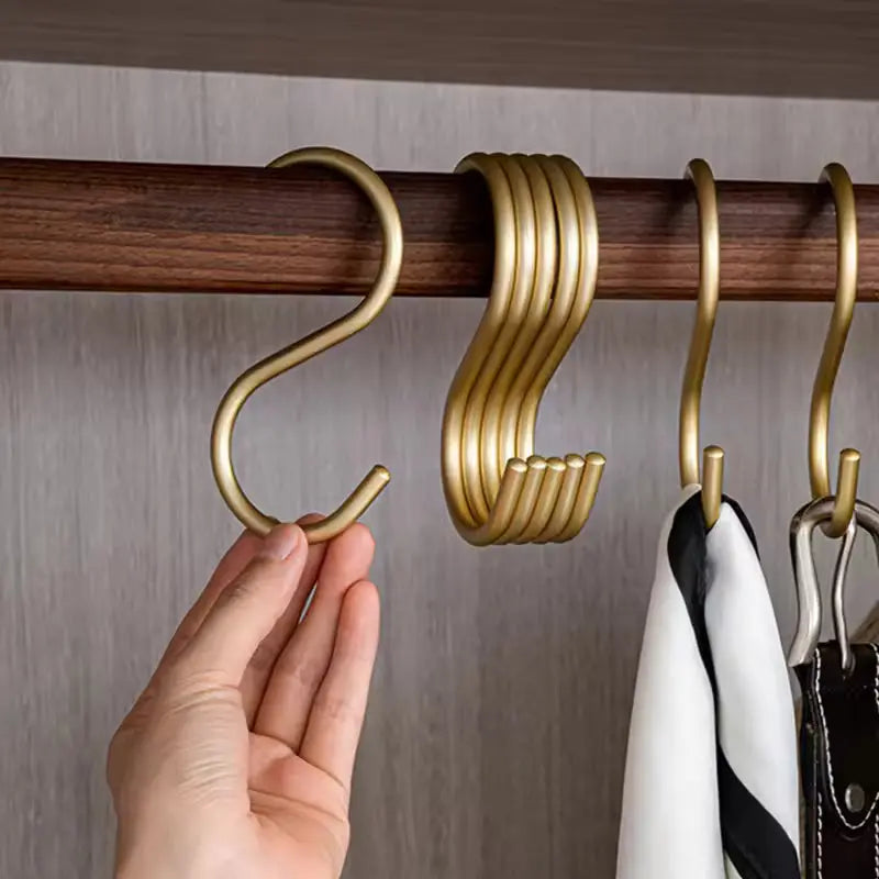 S Shaped Hooks 5 Pack, Matte Metal S Hooks for Hanging Clothes, Bags, Cookware and Tools