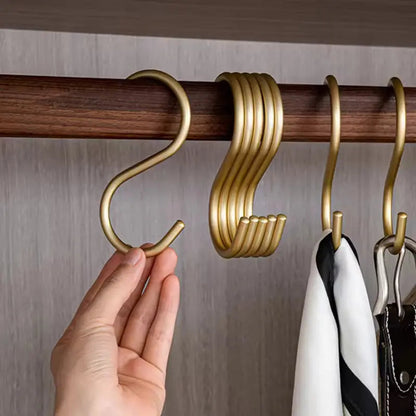S Shaped Hooks 5 Pack, Matte Metal S Hooks for Hanging Clothes, Bags, Cookware and Tools