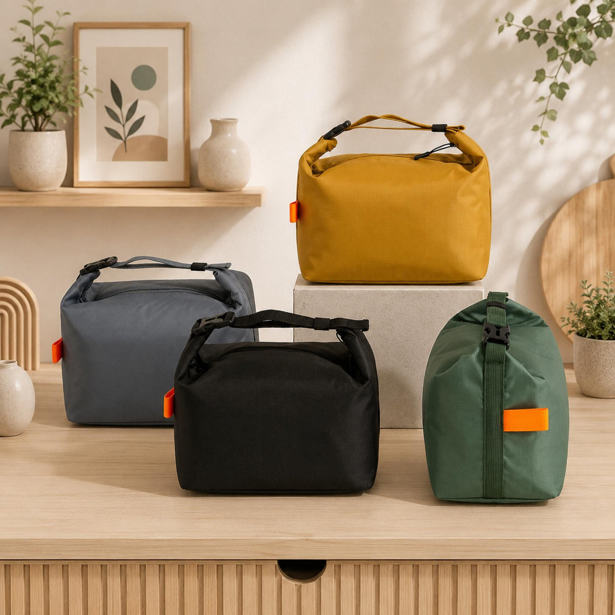Insulated Lunch Bag with Zipper, Large Reusable Lunch Tote for Work, Office, Picnics and Travel