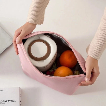 Insulated Lunch Bag with Zipper, Large Reusable Lunch Tote for Work, Office, Picnics and Travel