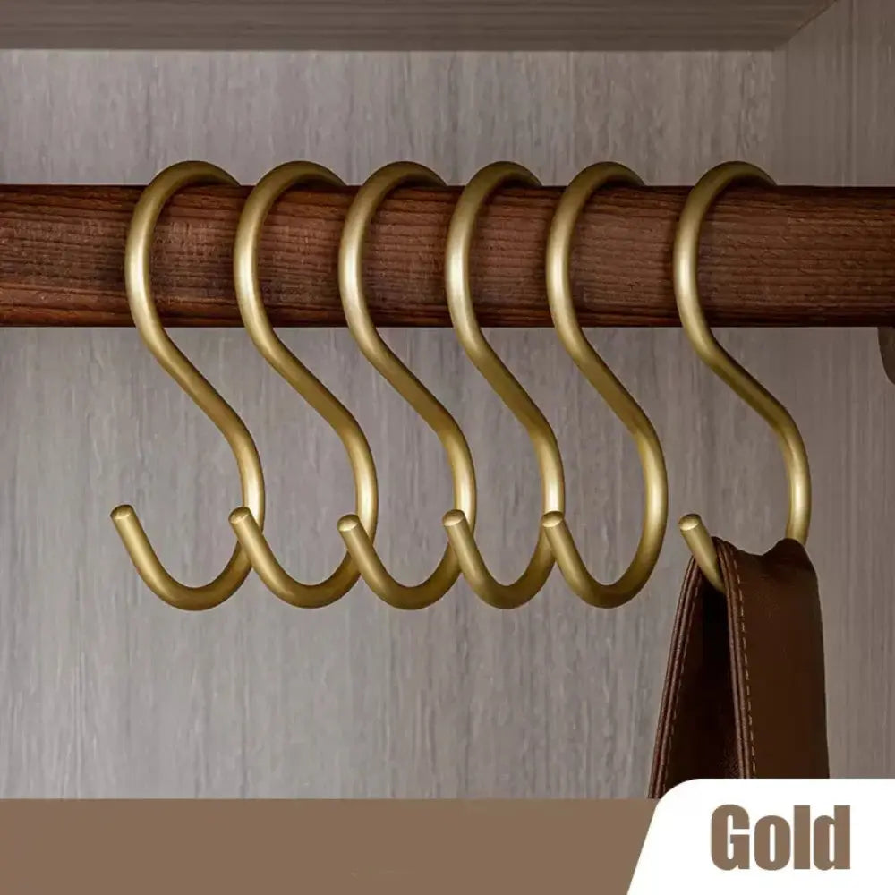S Shaped Hooks 5 Pack, Matte Metal S Hooks for Hanging Clothes, Bags, Cookware and Tools