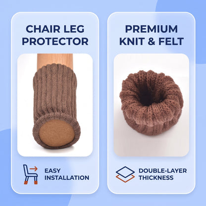 Chair Leg Socks 16 Pack, Knitted Furniture Floor Protectors for Hardwood Floors, Reduce Noise
