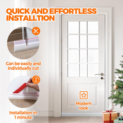 Door Draft Stopper Seal Strip, Self Adhesive Weather Stripping for Bottom of Door and Window Gaps