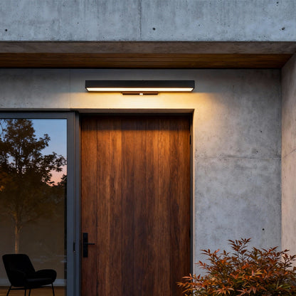 Outdoor LED Linear Wall Light, Black Stainless Steel, IP65, Optional Motion Sensor