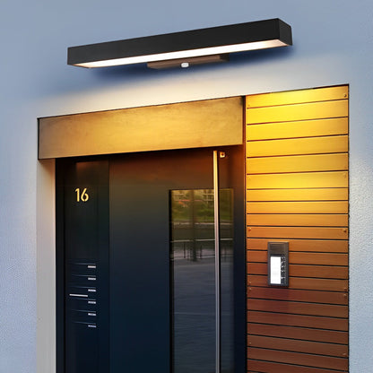 Outdoor LED Linear Wall Light, Black Stainless Steel, IP65, Optional Motion Sensor