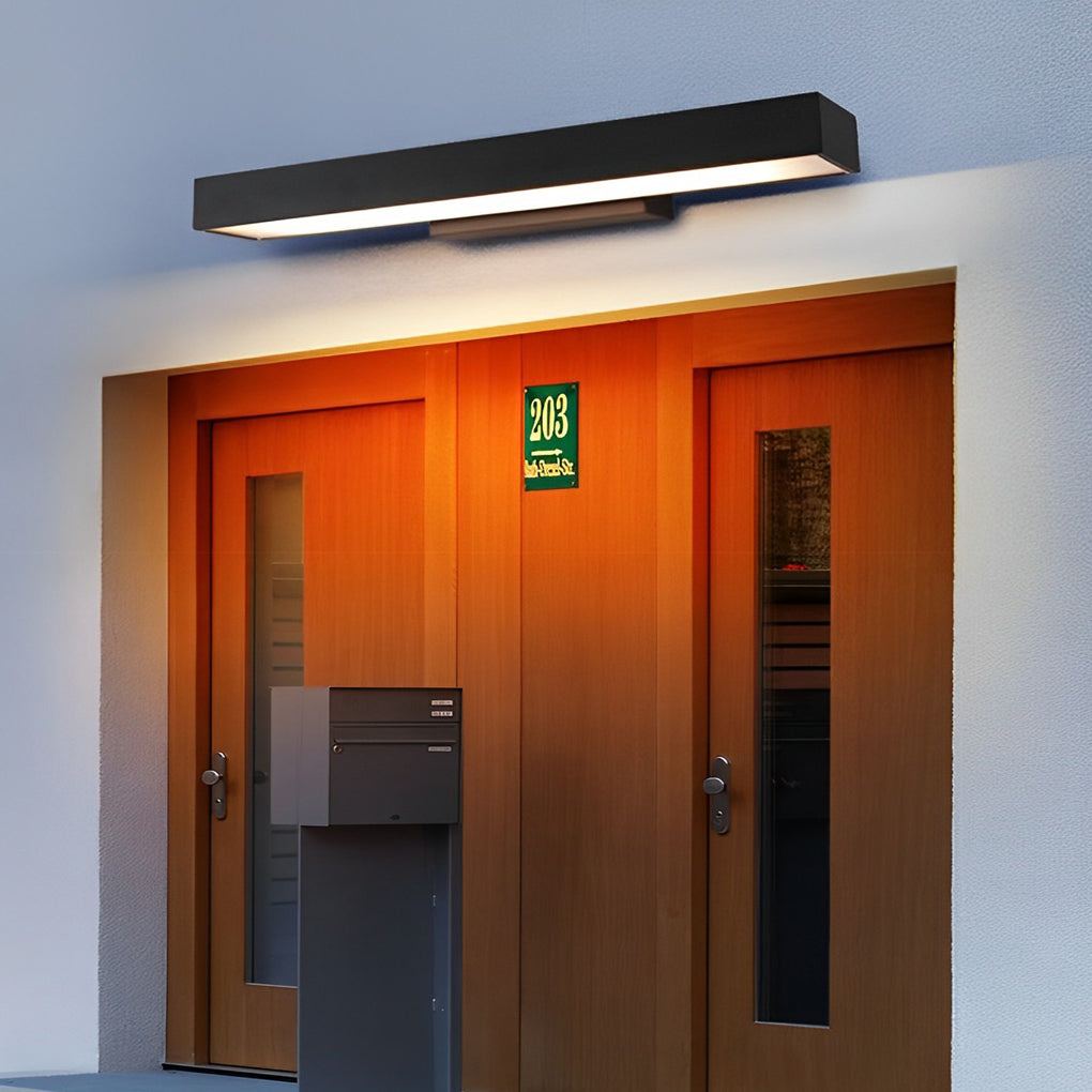 Outdoor LED Linear Wall Light, Black Stainless Steel, IP65, Optional Motion Sensor