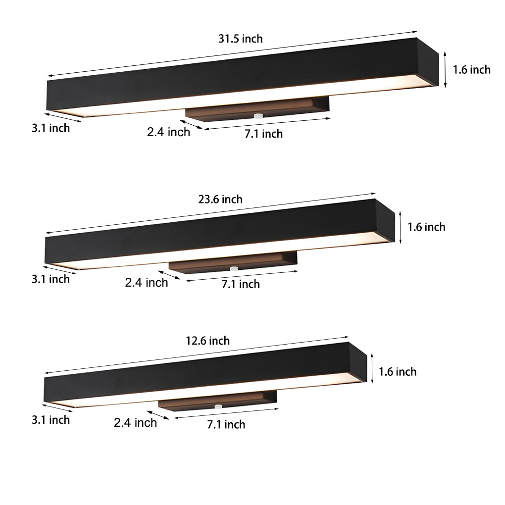 Outdoor LED Linear Wall Light, Black Stainless Steel, IP65, Optional Motion Sensor