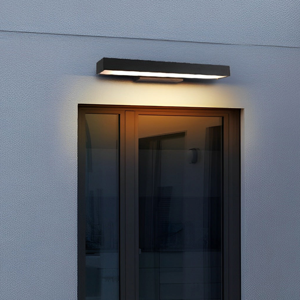 Outdoor LED Linear Wall Light, Black Stainless Steel, IP65, Optional Motion Sensor